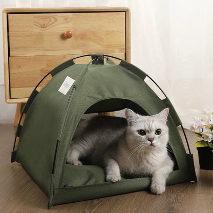 Warm Pet Tent Bed with Cushion for Cats