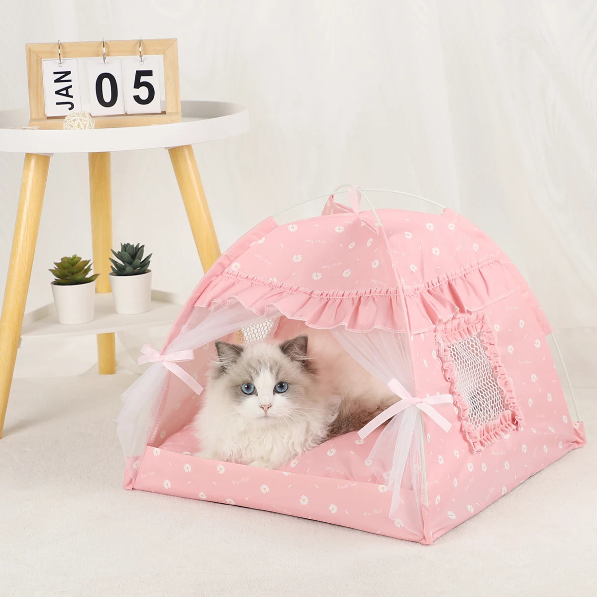 Warm Pet Tent Bed with Cushion for Cats