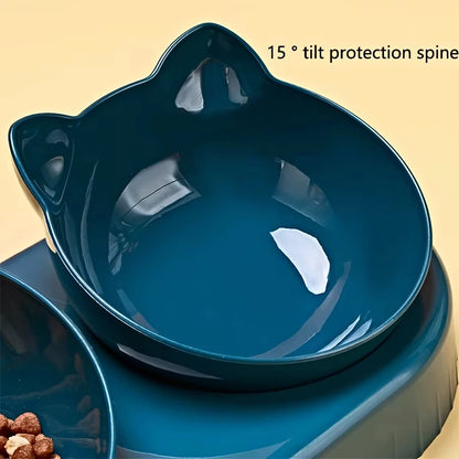 3-in-1 Tilted Cat & Dog Bowl with Water Feeder