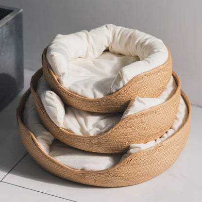 Four-Season Cozy Pet Nest with Removable Cushion