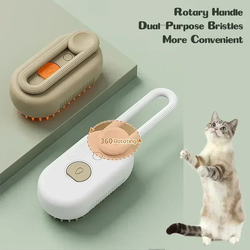 3-in-1 Steamy Dog & Cat Grooming Brush