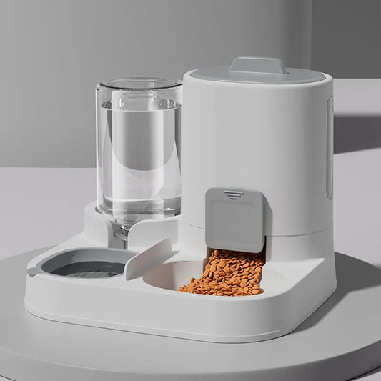 Automatic Gravity Cat Water & Food Dispenser, Spill-Proof