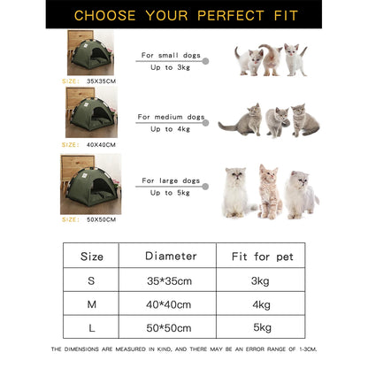 Warm Pet Tent Bed with Cushion for Cats