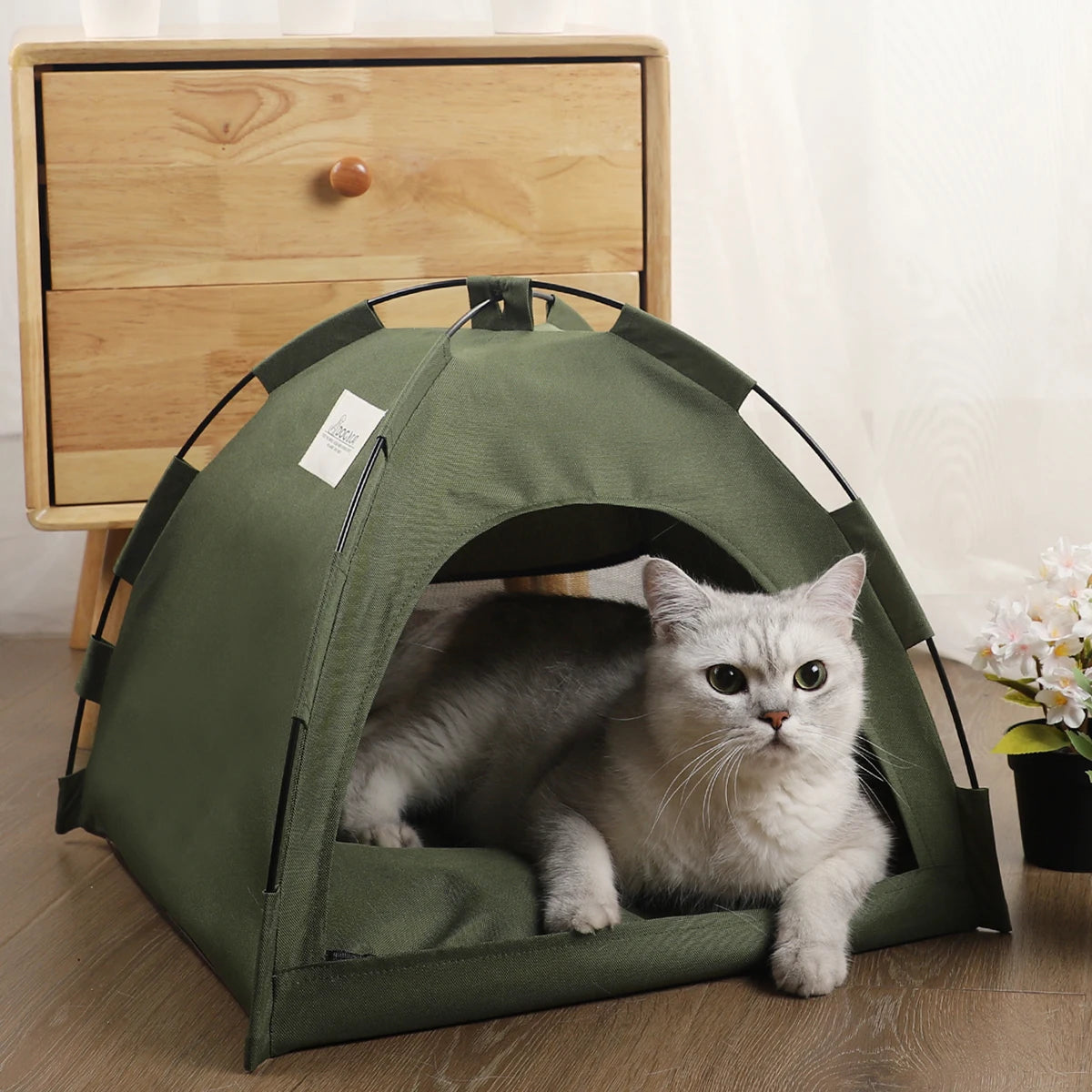Warm Pet Tent Bed with Cushion for Cats