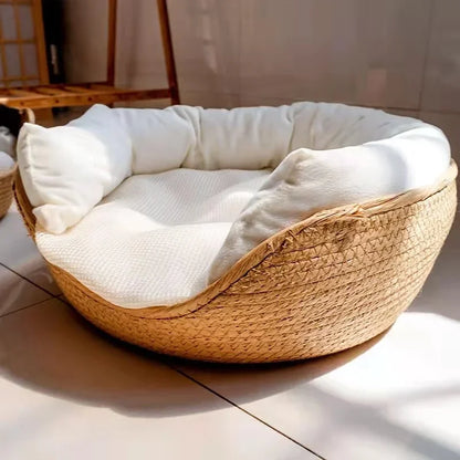 Four-Season Cozy Pet Nest with Removable Cushion