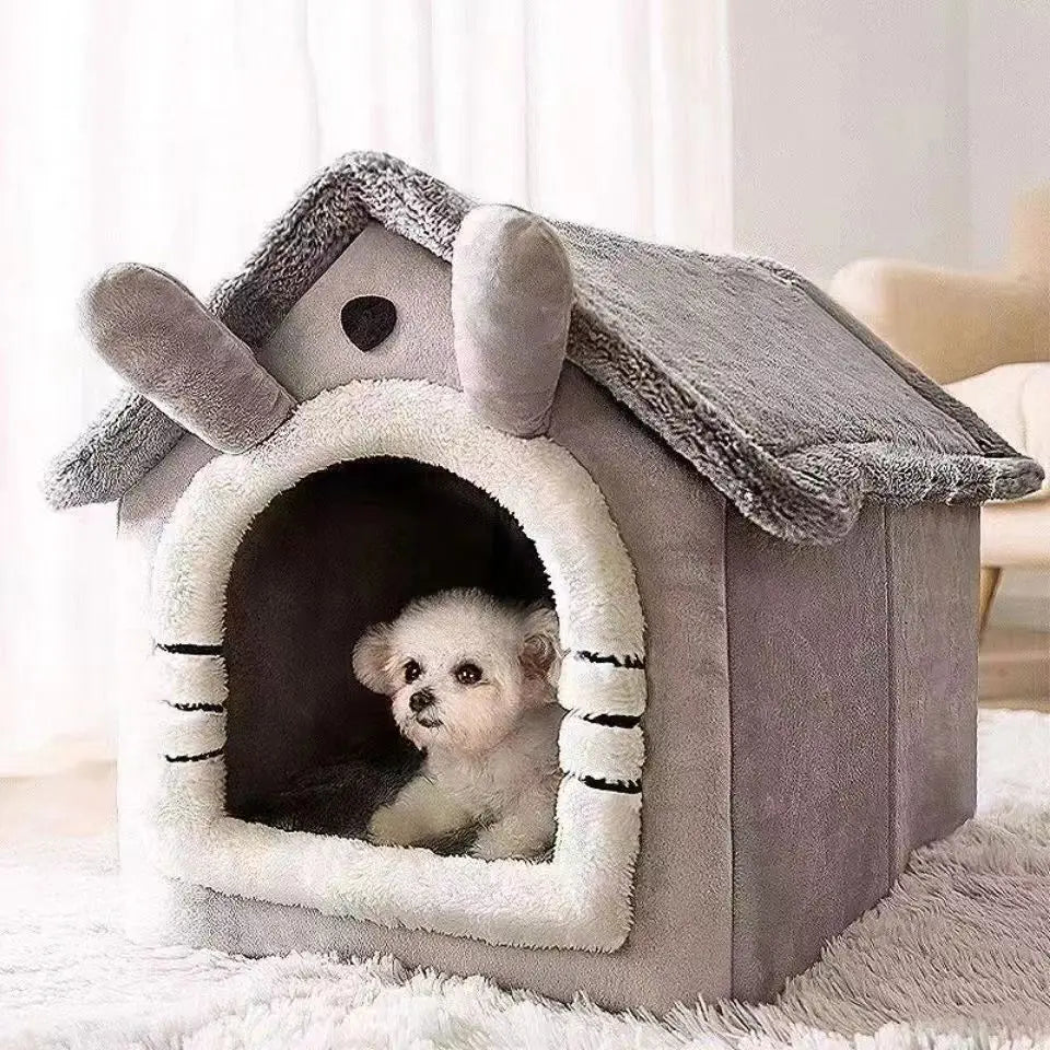 All-Season Removable Washable Dog & Cat House Bed
