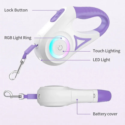 LED Retractable Dog Leash for All Pet Sizes