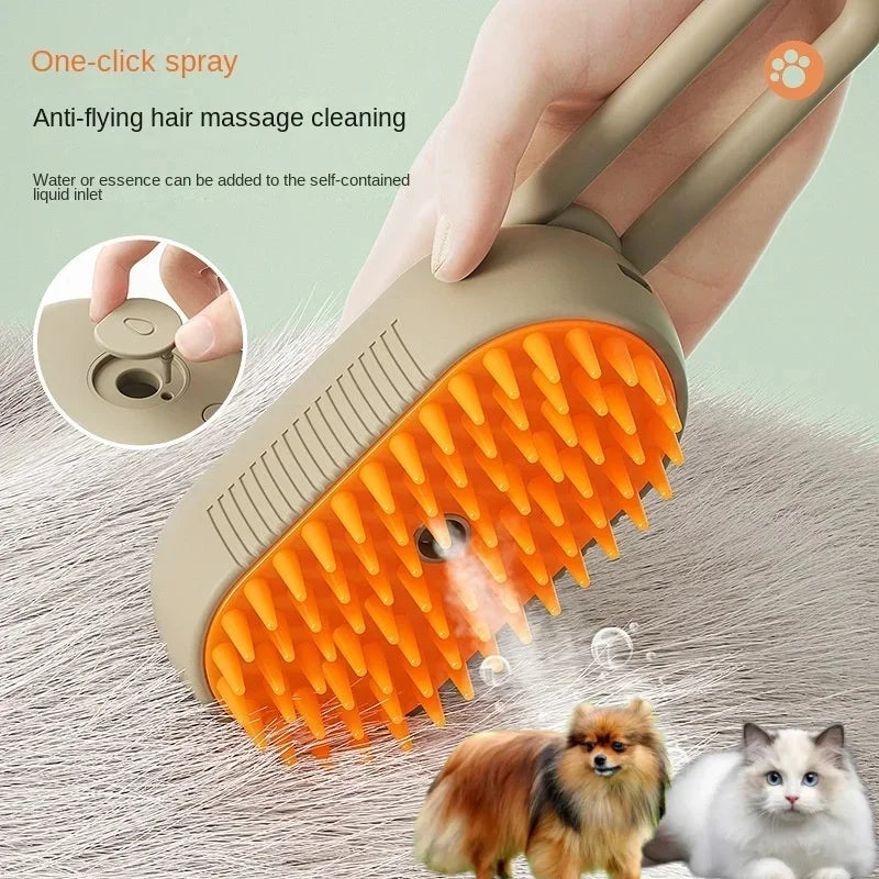 3-in-1 Steamy Dog & Cat Grooming Brush