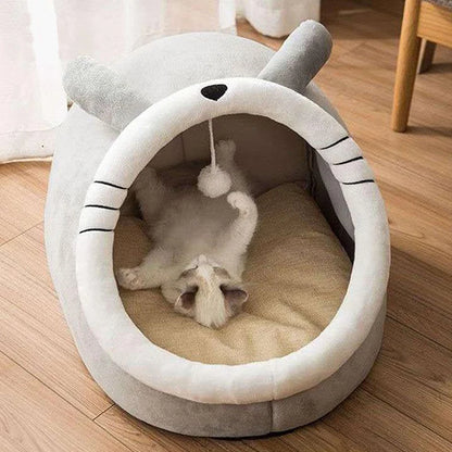 Cartoon Foldable Cat & Small Dog Bed, Washable