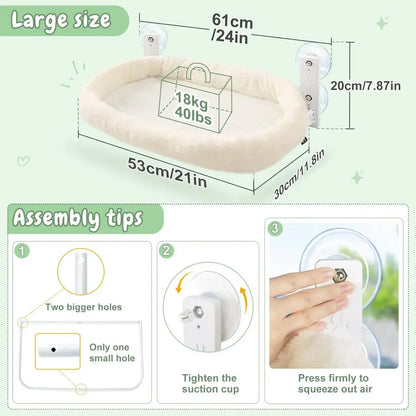 Winter Cat Hammock Window Bed with Suction Cups