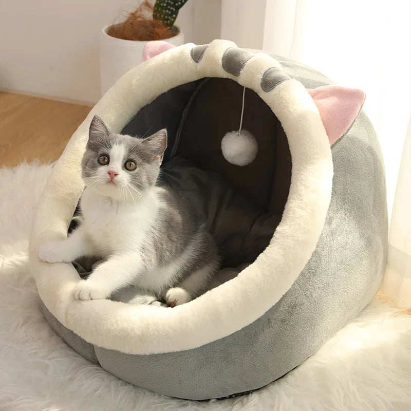 Cartoon Foldable Cat & Small Dog Bed, Washable