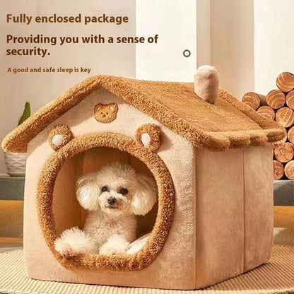 All-Season Removable Washable Dog & Cat House Bed