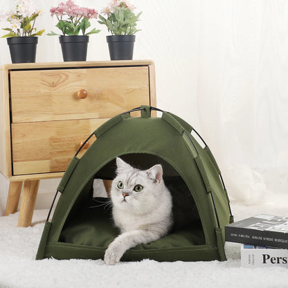 Warm Pet Tent Bed with Cushion for Cats