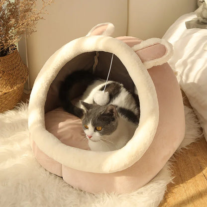 Cartoon Foldable Cat & Small Dog Bed, Washable