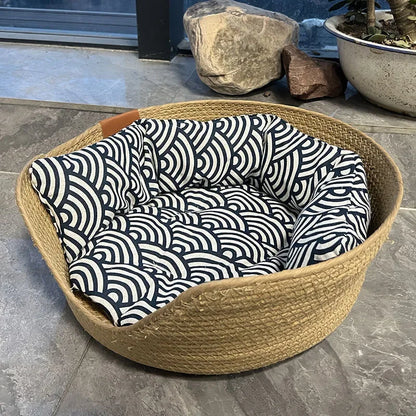 Four-Season Cozy Pet Nest with Removable Cushion
