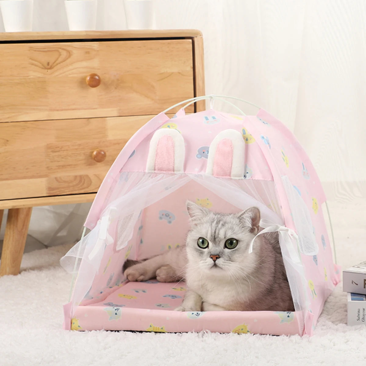 Warm Pet Tent Bed with Cushion for Cats