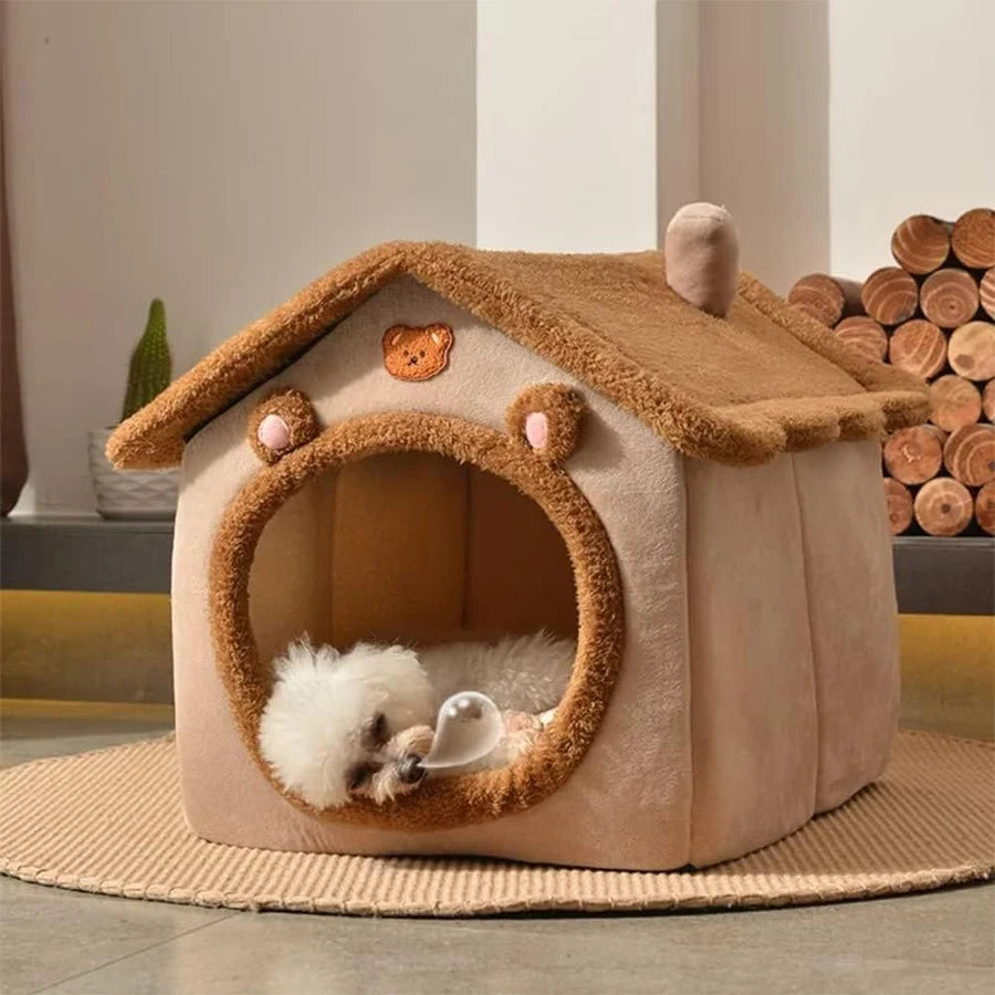 Foldable Washable Cat & Puppy House for All Seasons