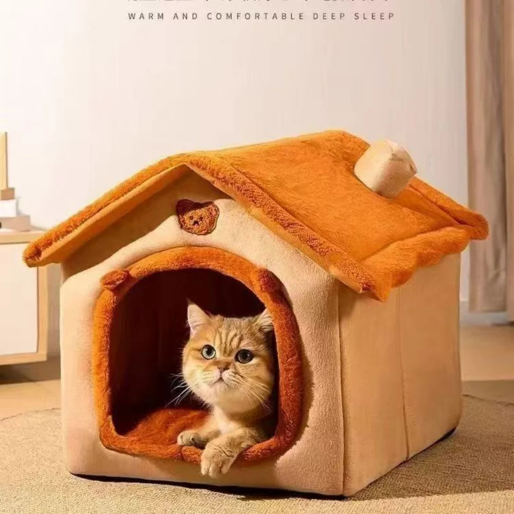 All-Season Removable Washable Dog & Cat House Bed