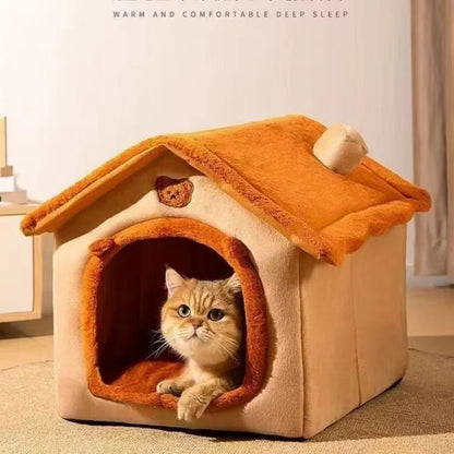 All-Season Removable Washable Dog & Cat House Bed